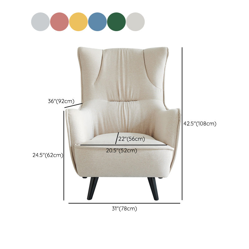 Mid-century Linen Blend Accent Armchair Arms Included Arm Chair Clearhalo 'Accent Chairs' 'accent_chairs' 'Chairs & Seating' 'furn' 'furn_accent_chairs' 'Furniture' 'Living Room Furniture' 6462064