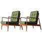 Contemporary Genuine Leather Accent Armchair Tufted Genuine Leather Arm Chair Green PU（Polyurethane） 2 Piece Set Clearhalo 'Accent Chairs' 'accent_chairs' 'Chairs & Seating' 'furn' 'furn_accent_chairs' 'Furniture' 'Living Room Furniture' 6462067