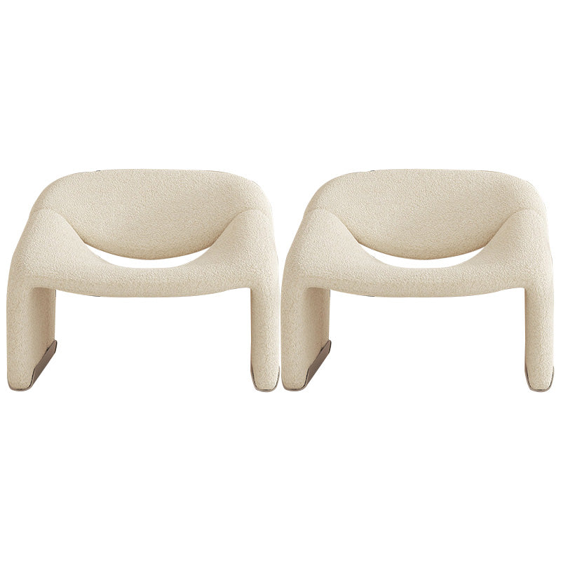 Contemporary Solid Color Side Chair Fixed Back Bedroom Side Chair White Wool Blend 2 Piece Set Clearhalo 'Accent Chairs' 'accent_chairs' 'Chairs & Seating' 'furn' 'furn_accent_chairs' 'Furniture' 'Living Room Furniture' 6462087