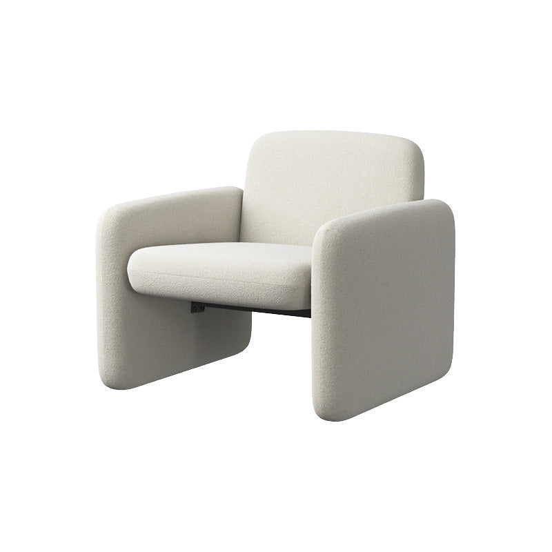 Contemporary Solid Color Accent Armchair Living Room Accent Chair White Wool Blend 1 Piece Clearhalo 'Accent Chairs' 'accent_chairs' 'Chairs & Seating' 'furn' 'furn_accent_chairs' 'Furniture' 'Living Room Furniture' 6462102
