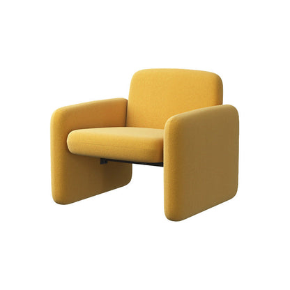 Contemporary Solid Color Accent Armchair Living Room Accent Chair Yellow Flannel 1 Piece Clearhalo 'Accent Chairs' 'accent_chairs' 'Chairs & Seating' 'furn' 'furn_accent_chairs' 'Furniture' 'Living Room Furniture' 6462105