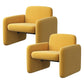 Contemporary Solid Color Accent Armchair Living Room Accent Chair Yellow Flannel 2 Piece Set Clearhalo 'Accent Chairs' 'accent_chairs' 'Chairs & Seating' 'furn' 'furn_accent_chairs' 'Furniture' 'Living Room Furniture' 6462107