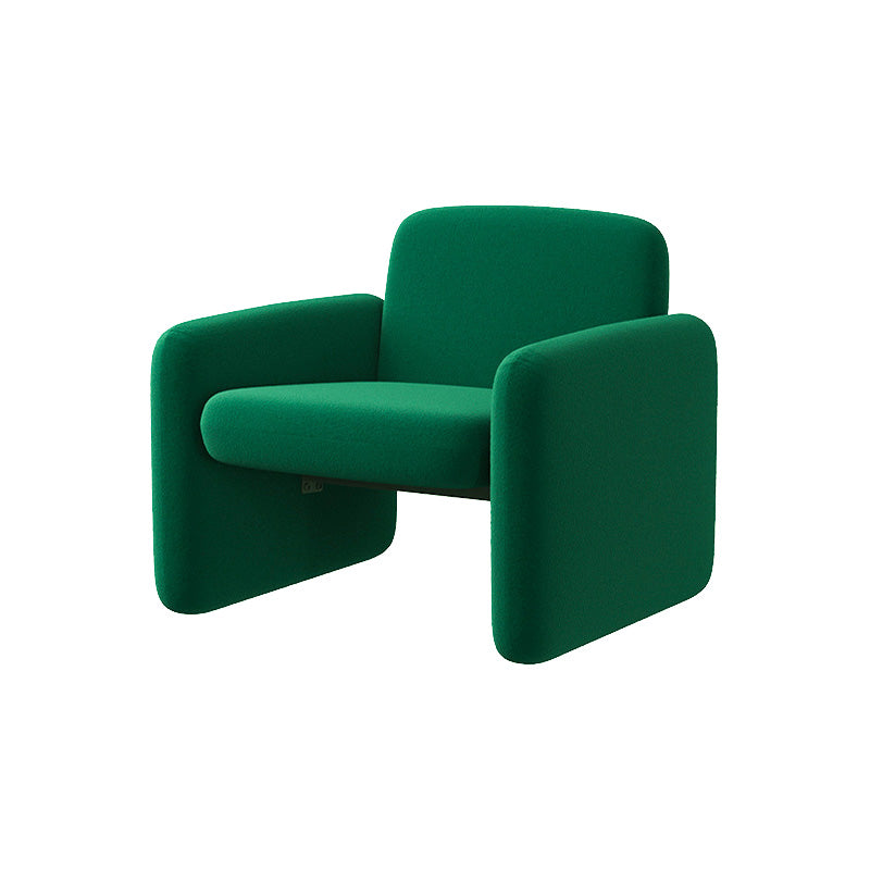 Contemporary Solid Color Accent Armchair Living Room Accent Chair Green Flannel 1 Piece Clearhalo 'Accent Chairs' 'accent_chairs' 'Chairs & Seating' 'furn' 'furn_accent_chairs' 'Furniture' 'Living Room Furniture' 6462109