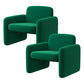 Contemporary Solid Color Accent Armchair Living Room Accent Chair Green Wool Blend 2 Piece Set Clearhalo 'Accent Chairs' 'accent_chairs' 'Chairs & Seating' 'furn' 'furn_accent_chairs' 'Furniture' 'Living Room Furniture' 6462111