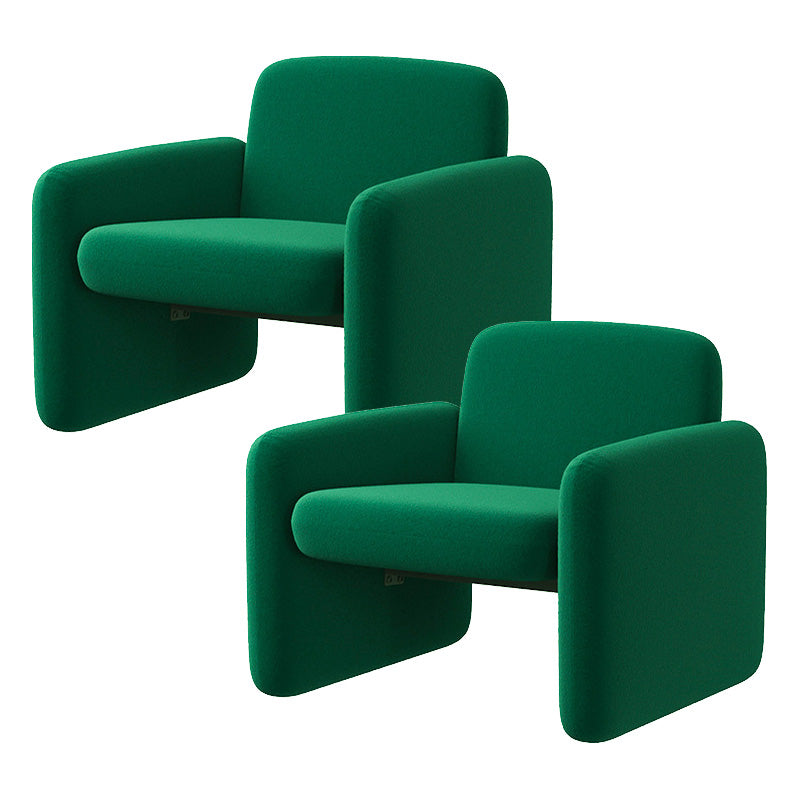 Contemporary Solid Color Accent Armchair Living Room Accent Chair Green Wool Blend 2 Piece Set Clearhalo 'Accent Chairs' 'accent_chairs' 'Chairs & Seating' 'furn' 'furn_accent_chairs' 'Furniture' 'Living Room Furniture' 6462111