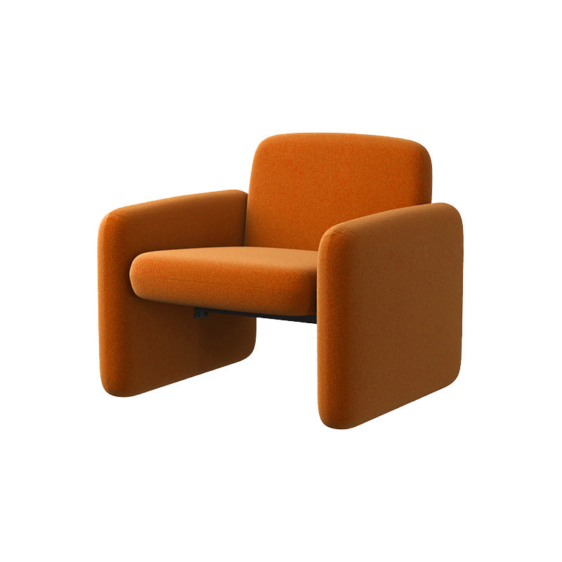 Contemporary Solid Color Accent Armchair Living Room Accent Chair Orange Flannel 1 Piece Clearhalo 'Accent Chairs' 'accent_chairs' 'Chairs & Seating' 'furn' 'furn_accent_chairs' 'Furniture' 'Living Room Furniture' 6462113
