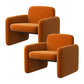 Contemporary Solid Color Accent Armchair Living Room Accent Chair Orange Flannel 2 Piece Set Clearhalo 'Accent Chairs' 'accent_chairs' 'Chairs & Seating' 'furn' 'furn_accent_chairs' 'Furniture' 'Living Room Furniture' 6462115