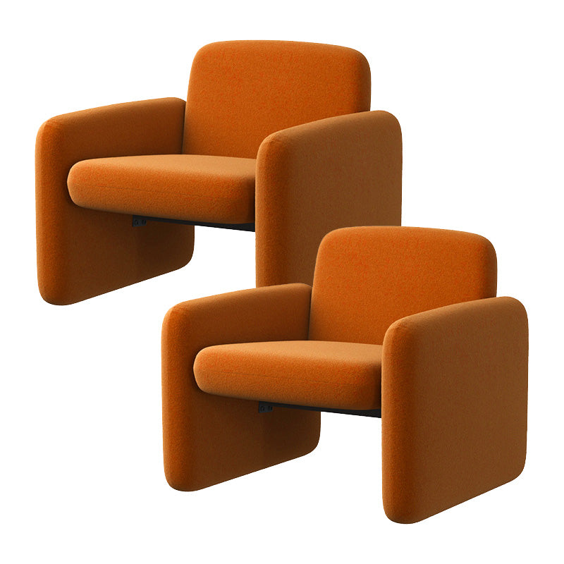 Contemporary Solid Color Accent Armchair Living Room Accent Chair Orange Flannel 2 Piece Set Clearhalo 'Accent Chairs' 'accent_chairs' 'Chairs & Seating' 'furn' 'furn_accent_chairs' 'Furniture' 'Living Room Furniture' 6462115