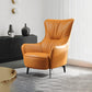 Contemporary Accent Armchair Faux Leather Barrel Accent Chair Yellow Microfiber Leather 1 Piece Clearhalo 'Accent Chairs' 'accent_chairs' 'Chairs & Seating' 'furn' 'furn_accent_chairs' 'Furniture' 'Living Room Furniture' 6462120