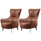 Contemporary Accent Armchair Faux Leather Barrel Accent Chair Brown Microfiber Leather 2 Piece Set Clearhalo 'Accent Chairs' 'accent_chairs' 'Chairs & Seating' 'furn' 'furn_accent_chairs' 'Furniture' 'Living Room Furniture' 6462123