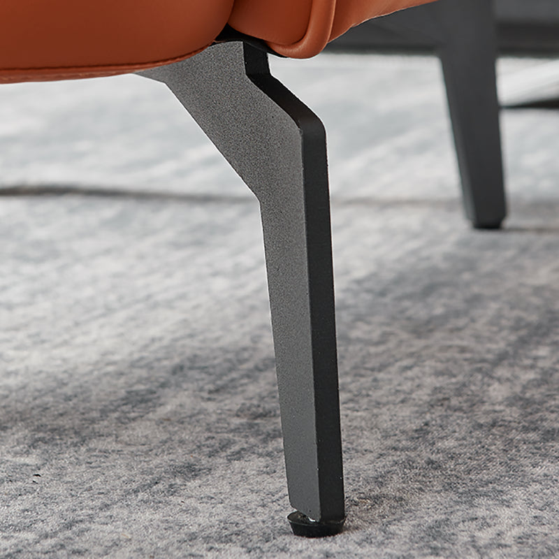 Contemporary Accent Armchair Faux Leather Barrel Accent Chair Clearhalo 'Accent Chairs' 'accent_chairs' 'Chairs & Seating' 'furn' 'furn_accent_chairs' 'Furniture' 'Living Room Furniture' 6462130