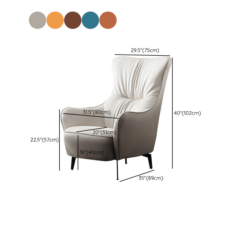 Contemporary Accent Armchair Faux Leather Barrel Accent Chair Clearhalo 'Accent Chairs' 'accent_chairs' 'Chairs & Seating' 'furn' 'furn_accent_chairs' 'Furniture' 'Living Room Furniture' 6462136