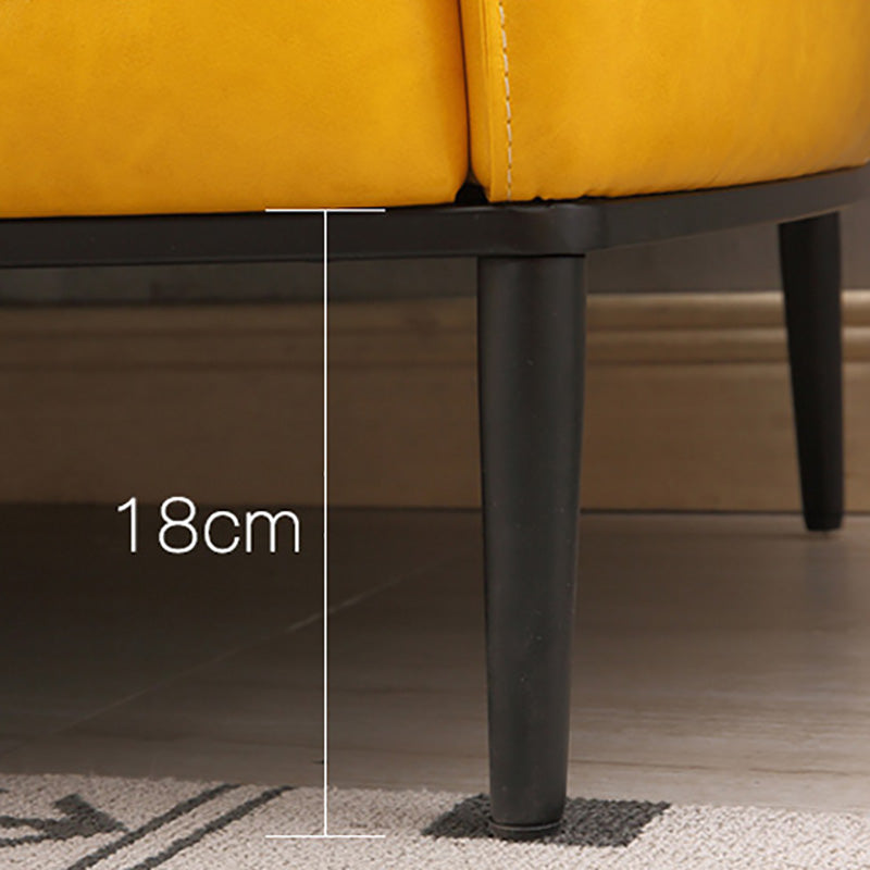 Contemporary Faux Leather Accent Chair Fixed Back Barrel Accent Chair Clearhalo 'Accent Chairs' 'accent_chairs' 'Chairs & Seating' 'furn' 'furn_accent_chairs' 'Furniture' 'Living Room Furniture' 6462147