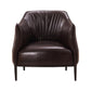 Contemporary Faux Leather Accent Chair Fixed Back Barrel Accent Chair Dark Coffee Faux Leather 1 Piece Clearhalo 'Accent Chairs' 'accent_chairs' 'Chairs & Seating' 'furn' 'furn_accent_chairs' 'Furniture' 'Living Room Furniture' 6462161
