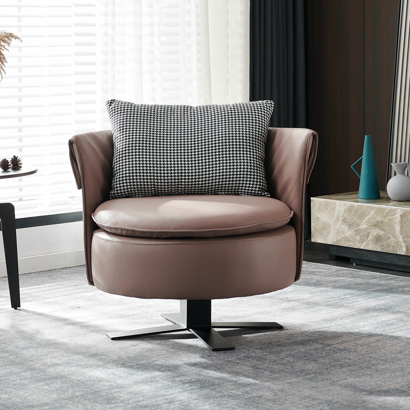 Modern Accent Armchair Contemporary Swivel Barrel Accent Chair Clearhalo 'Accent Chairs' 'accent_chairs' 'Chairs & Seating' 'furn' 'furn_accent_chairs' 'Furniture' 'Living Room Furniture' 6462169