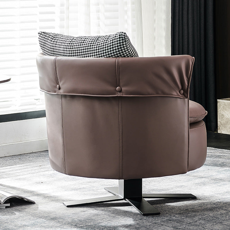 Modern Accent Armchair Contemporary Swivel Barrel Accent Chair Clearhalo 'Accent Chairs' 'accent_chairs' 'Chairs & Seating' 'furn' 'furn_accent_chairs' 'Furniture' 'Living Room Furniture' 6462176
