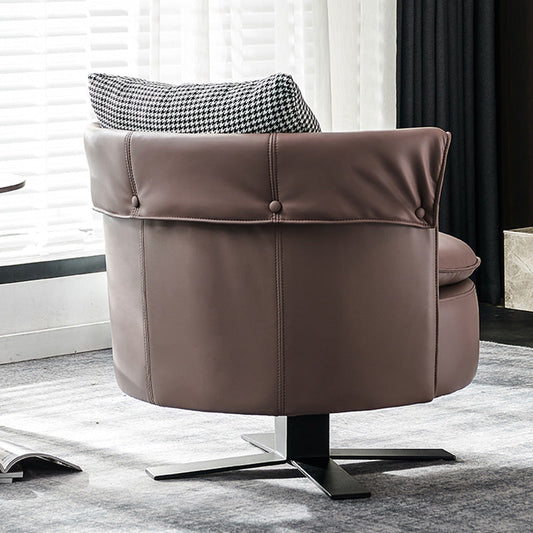 Modern Accent Armchair Contemporary Swivel Barrel Accent Chair Clearhalo 'Accent Chairs' 'accent_chairs' 'Chairs & Seating' 'furn' 'furn_accent_chairs' 'Furniture' 'Living Room Furniture' 6462176