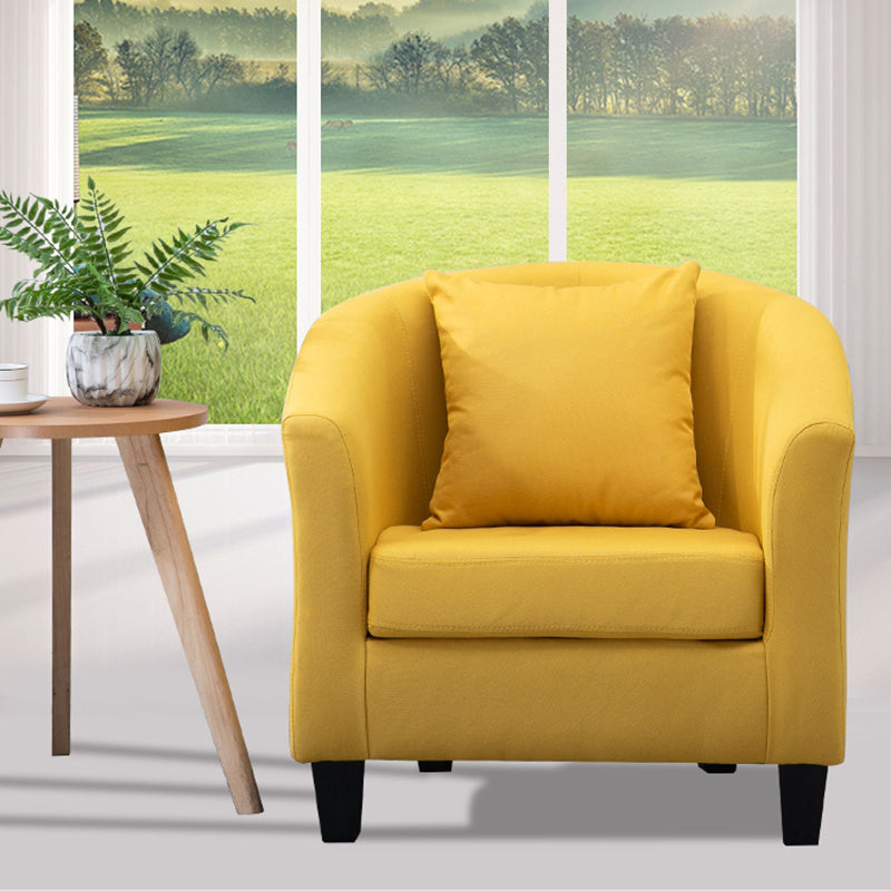Contemporary Basic Four Legs Armchair Arms Included Barrel Accent Chair Clearhalo 'Accent Chairs' 'accent_chairs' 'Chairs & Seating' 'furn' 'furn_accent_chairs' 'Furniture' 'Living Room Furniture' 6462200