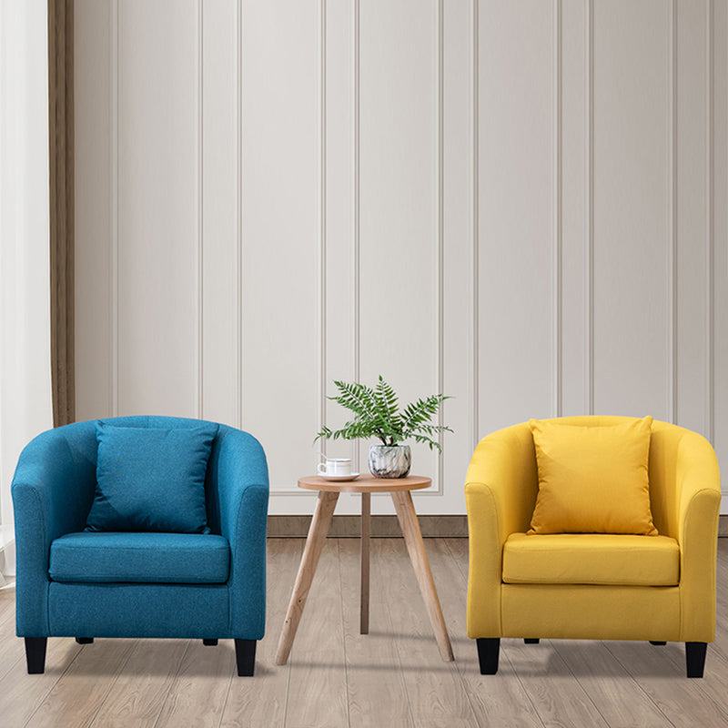 Contemporary Basic Four Legs Armchair Arms Included Barrel Accent Chair Clearhalo 'Accent Chairs' 'accent_chairs' 'Chairs & Seating' 'furn' 'furn_accent_chairs' 'Furniture' 'Living Room Furniture' 6462203