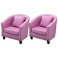 Contemporary Basic Four Legs Armchair Arms Included Barrel Accent Chair Pink Linen Blend 2 Piece Set Clearhalo 'Accent Chairs' 'accent_chairs' 'Chairs & Seating' 'furn' 'furn_accent_chairs' 'Furniture' 'Living Room Furniture' 6462213