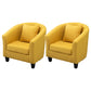 Contemporary Basic Four Legs Armchair Arms Included Barrel Accent Chair Yellow Linen Blend 2 Piece Set Clearhalo 'Accent Chairs' 'accent_chairs' 'Chairs & Seating' 'furn' 'furn_accent_chairs' 'Furniture' 'Living Room Furniture' 6462217
