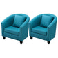 Contemporary Basic Four Legs Armchair Arms Included Barrel Accent Chair Sky Blue Linen Blend 2 Piece Set Clearhalo 'Accent Chairs' 'accent_chairs' 'Chairs & Seating' 'furn' 'furn_accent_chairs' 'Furniture' 'Living Room Furniture' 6462221