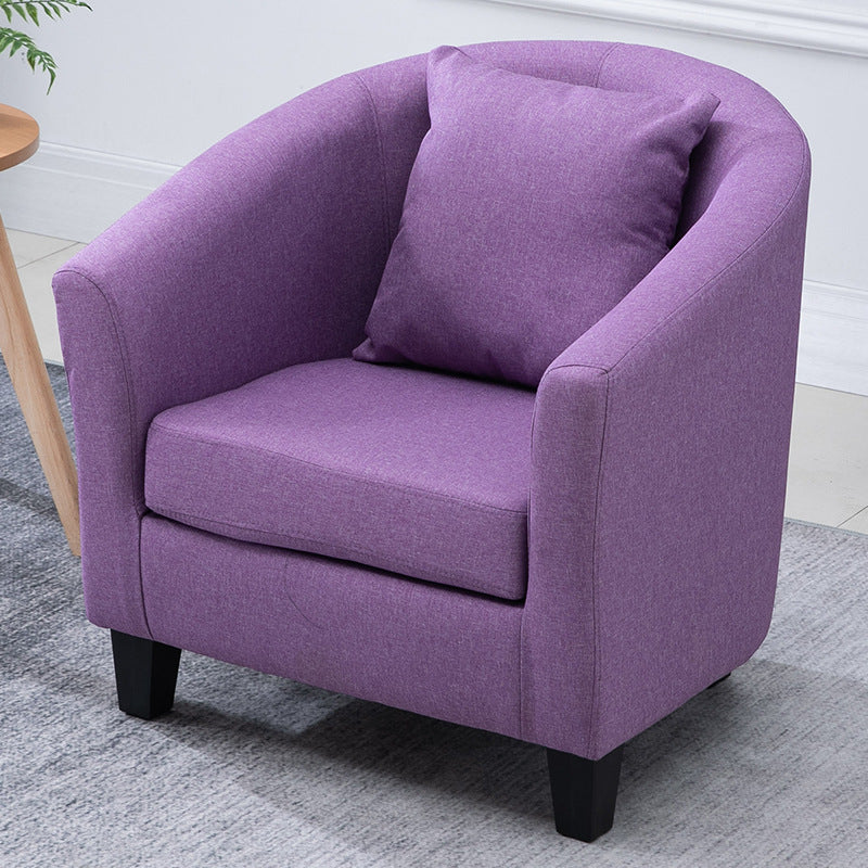 Contemporary Basic Four Legs Armchair Arms Included Barrel Accent Chair Purple Linen Blend 1 Piece Clearhalo 'Accent Chairs' 'accent_chairs' 'Chairs & Seating' 'furn' 'furn_accent_chairs' 'Furniture' 'Living Room Furniture' 6462224
