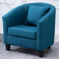 Contemporary Basic Four Legs Armchair Arms Included Barrel Accent Chair Lake Blue Linen Blend 1 Piece Clearhalo 'Accent Chairs' 'accent_chairs' 'Chairs & Seating' 'furn' 'furn_accent_chairs' 'Furniture' 'Living Room Furniture' 6462230
