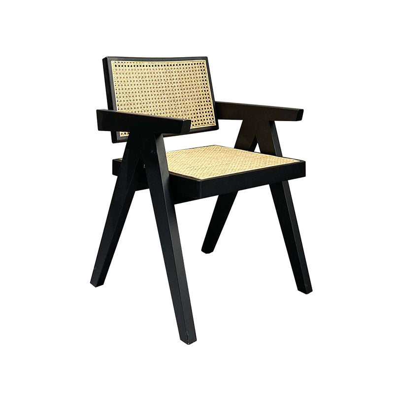 Wood Arms Included Chair Woven Back Lounge Chair for Living Room Clearhalo 'Accent Chairs' 'accent_chairs' 'Chairs & Seating' 'furn' 'furn_accent_chairs' 'Furniture' 'Living Room Furniture' 6462244