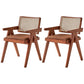 Wood Arms Included Chair Woven Back Lounge Chair for Living Room Walnut Cotton 2 Piece Set Clearhalo 'Accent Chairs' 'accent_chairs' 'Chairs & Seating' 'furn' 'furn_accent_chairs' 'Furniture' 'Living Room Furniture' 6462245