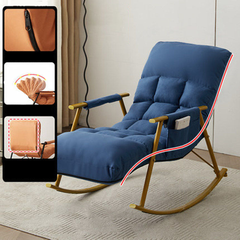 Waterproof Modern Style Single Rocker Chair Simple Chair for Living Room Gold Blue Clearhalo 'Chairs & Seating' 'furn' 'furn_rocking_chairs' 'Furniture' 'Living Room Furniture' 'Rocking Chairs' 'rocking_chairs' 6462528