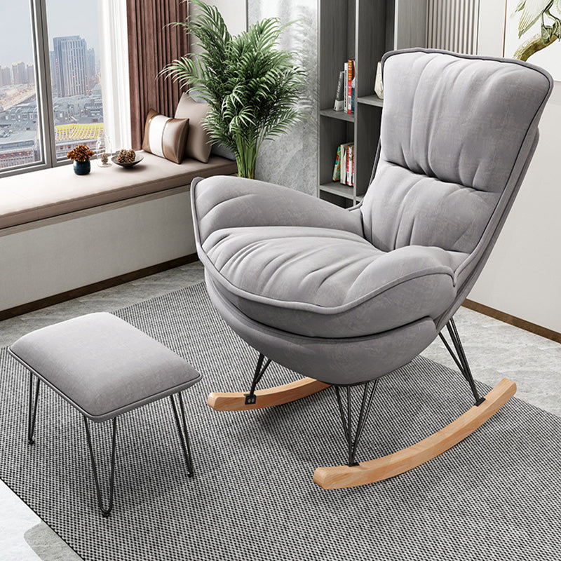 Modern Nursery Nursery Both Seanch Sedia soggiorno sedia a dondolo con pouf
