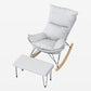 Luxury Living Room Leisure Rocking Chair Sofa Lounge Chaise Chair Rocking Chair with Ottomans Gray Clearhalo 'Chairs & Seating' 'furn' 'furn_rocking_chairs' 'Furniture' 'Living Room Furniture' 'Rocking Chairs' 'rocking_chairs' 6462579