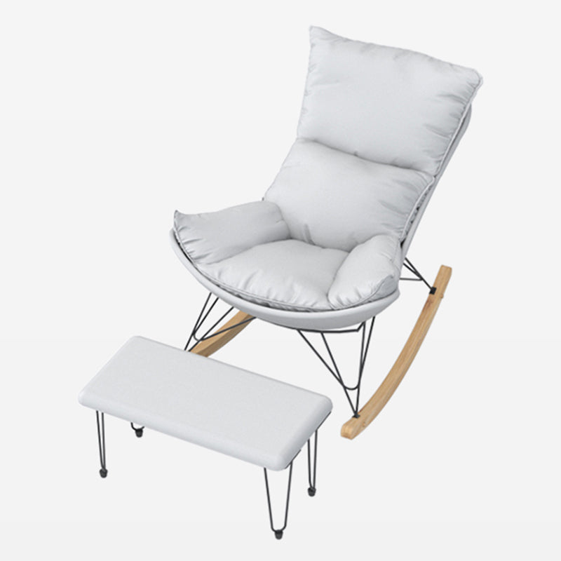 Luxury Living Room Leisure Rocking Chair Sofa Lounge Chaise Chair Rocking Chair with Ottomans Gray Clearhalo 'Chairs & Seating' 'furn' 'furn_rocking_chairs' 'Furniture' 'Living Room Furniture' 'Rocking Chairs' 'rocking_chairs' 6462579