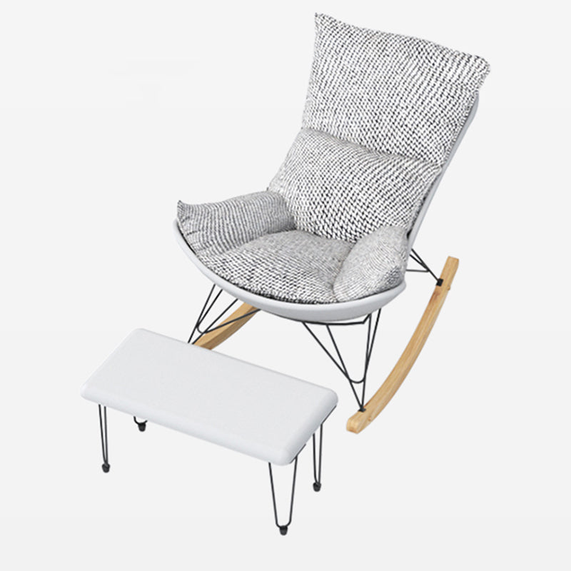 Luxury Living Room Leisure Rocking Chair Sofa Lounge Chaise Chair Rocking Chair with Ottomans Houndstooth pattern Clearhalo 'Chairs & Seating' 'furn' 'furn_rocking_chairs' 'Furniture' 'Living Room Furniture' 'Rocking Chairs' 'rocking_chairs' 6462580