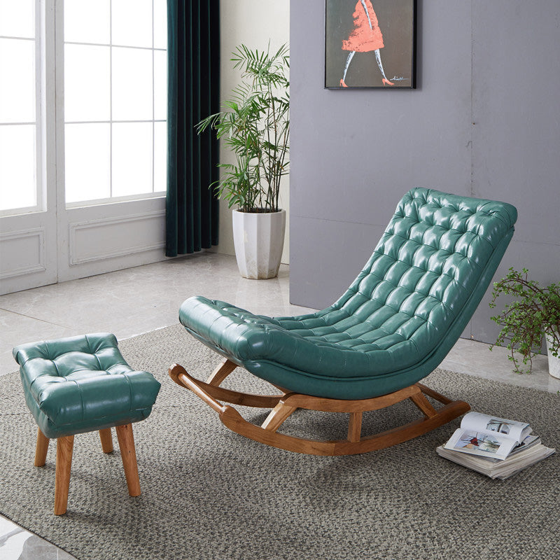 Chaise à bascule moderne en cuir en cuir