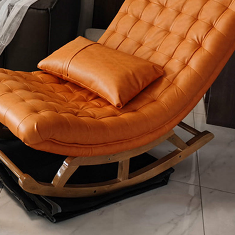 Chaise à bascule moderne en cuir en cuir