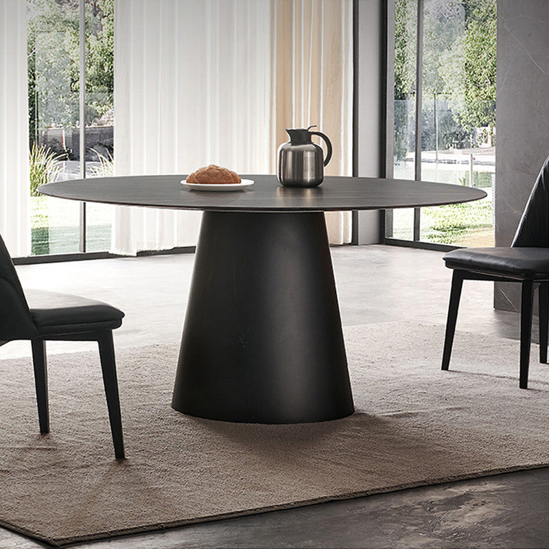Contemporary Dining Round Table Sintered Stone Table with Metal Legs for Home Use Clearhalo 'Dining Tables & Seating' 'Dining Tables' 'dining_table' 'furn' 'furn_dining_table' 'Furniture' 'Kitchen & Dining Furniture' 6463458
