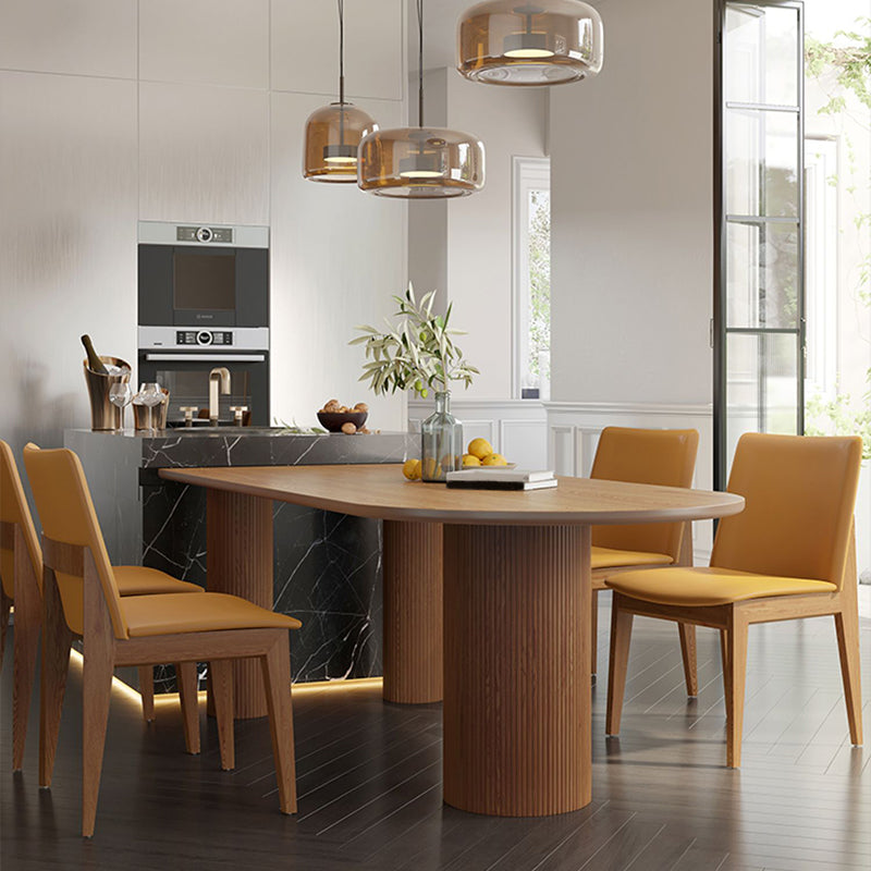 Tavolo da pranzo a 3 gambe tavolo in legno di pino in stile moderno per sala da pranzo