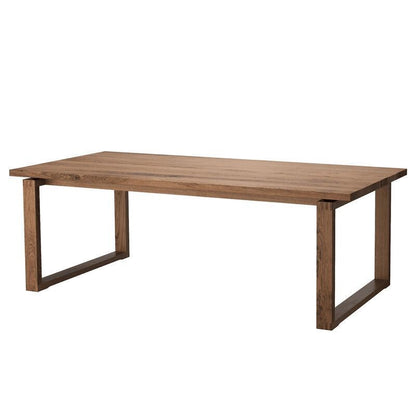 Rectangle Double Base Dining Table Modern Pine Wood Table for Dining Room