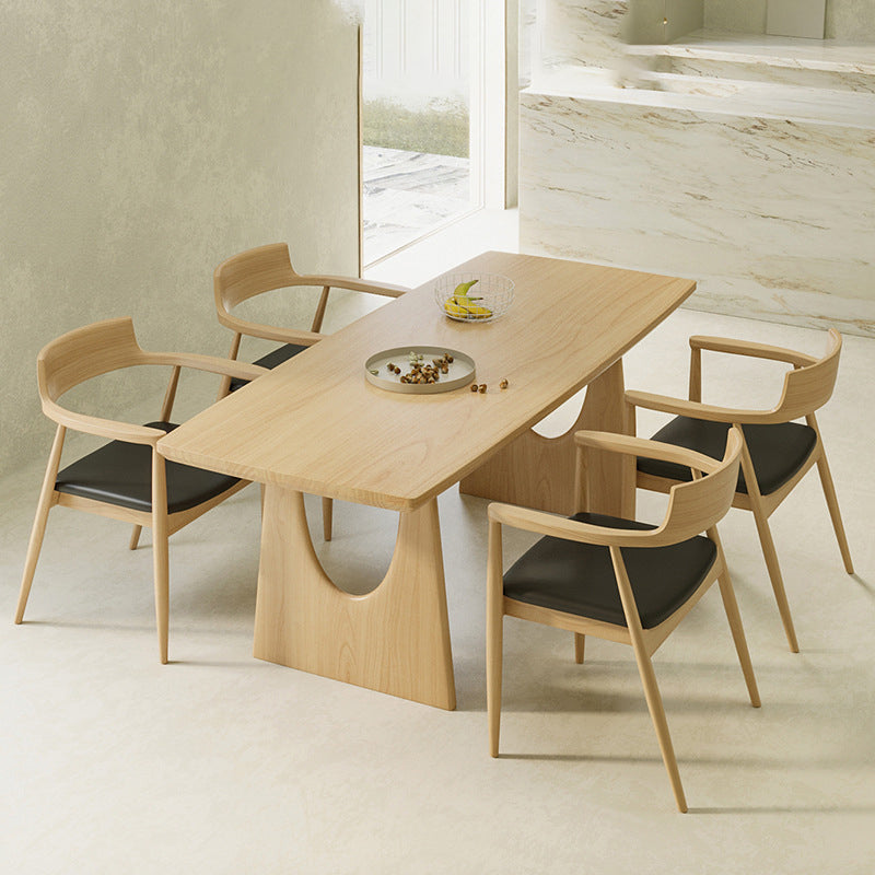 Table à manger rectangulaire à Double piédestal, Table moderne en bois de pin pour le salon