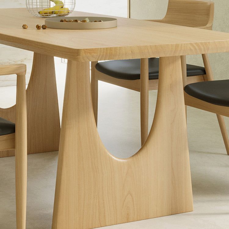 Table à manger rectangulaire à Double piédestal, Table moderne en bois de pin pour le salon