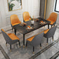 Rectangle 4 Legs Base Dining Table Modern Stone Table for Dining Room Black 70.9"L x 35.4"W x 29.5"H Without Chairs Clearhalo 'Dining Tables & Seating' 'Dining Tables' 'dining_table' 'furn' 'furn_dining_table' 'Furniture' 'Kitchen & Dining Furniture' 6463532
