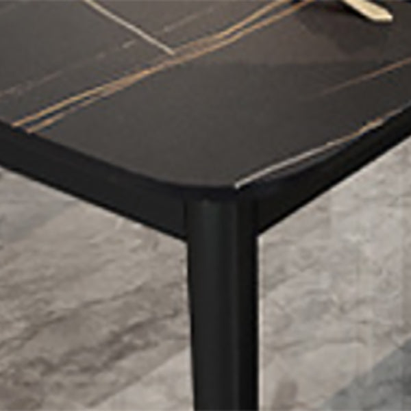 Rectangle 4 Legs Base Dining Table Modern Stone Table for Dining Room Clearhalo 'Dining Tables & Seating' 'Dining Tables' 'dining_table' 'furn' 'furn_dining_table' 'Furniture' 'Kitchen & Dining Furniture' 6463537