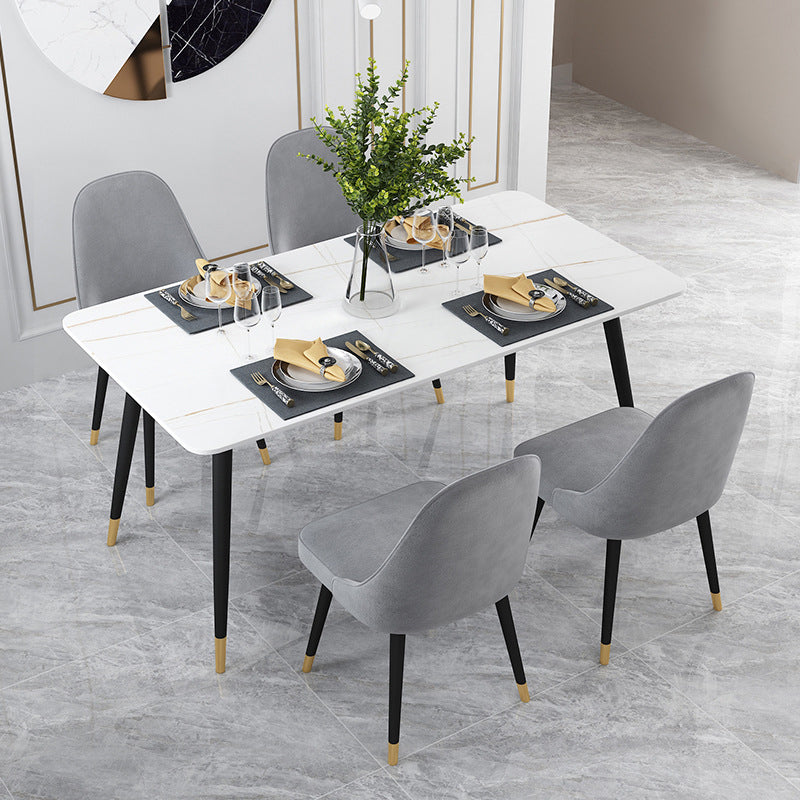 Rectangle 4 Legs Base Dining Table Modern Stone Table for Dining Room Clearhalo 'Dining Tables & Seating' 'Dining Tables' 'dining_table' 'furn' 'furn_dining_table' 'Furniture' 'Kitchen & Dining Furniture' 6463539