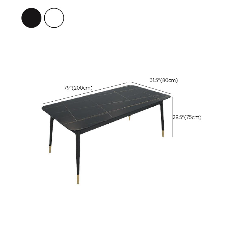 Rectangle 4 Legs Base Dining Table Modern Stone Table for Dining Room Clearhalo 'Dining Tables & Seating' 'Dining Tables' 'dining_table' 'furn' 'furn_dining_table' 'Furniture' 'Kitchen & Dining Furniture' 6463546