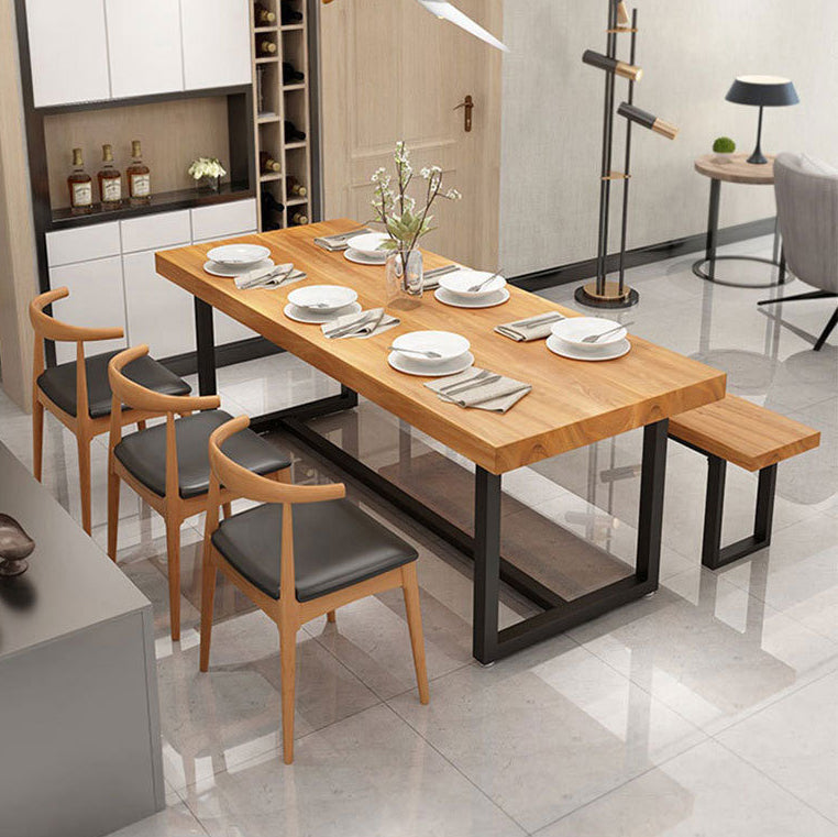 Mesa de comedor con caballete rectangular, mesa de madera moderna para comedor y Bar