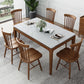 Mid-Century Rectangle Dining Table Stone Top Dining Table for Dining Room 59.1"L x 31.5"W x 29.5"H Without Chairs Clearhalo 'Dining Tables & Seating' 'Dining Tables' 'dining_table' 'furn' 'furn_dining_table' 'Furniture' 'Kitchen & Dining Furniture' 6463565