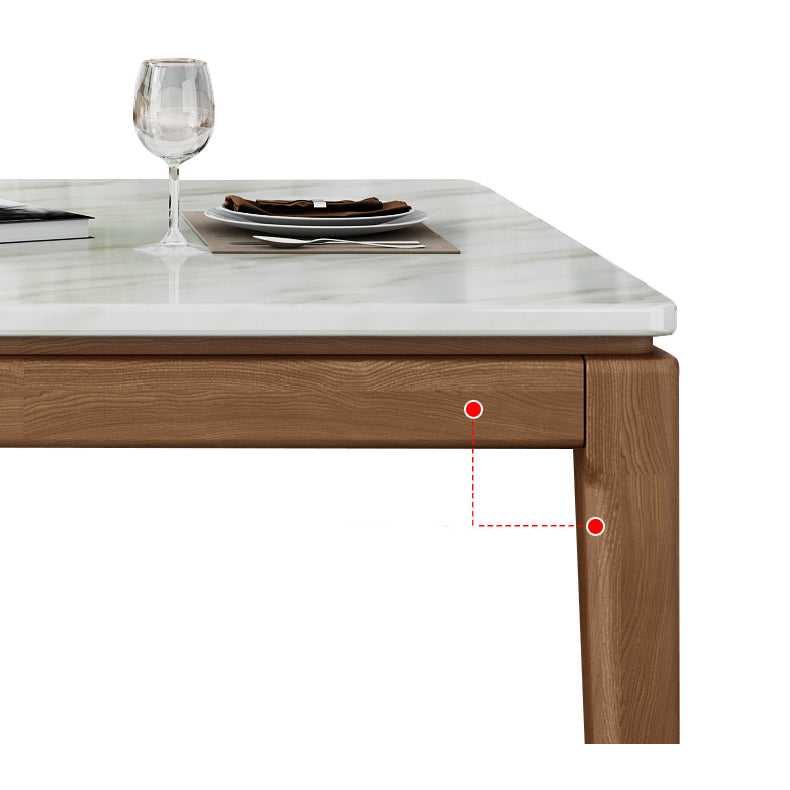 Mid-Century Rectangle Dining Table Stone Top Dining Table for Dining Room Clearhalo 'Dining Tables & Seating' 'Dining Tables' 'dining_table' 'furn' 'furn_dining_table' 'Furniture' 'Kitchen & Dining Furniture' 6463567
