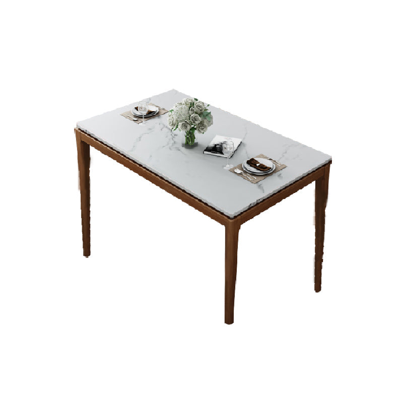 Mid-Century Rectangle Dining Table Stone Top Dining Table for Dining Room Clearhalo 'Dining Tables & Seating' 'Dining Tables' 'dining_table' 'furn' 'furn_dining_table' 'Furniture' 'Kitchen & Dining Furniture' 6463568